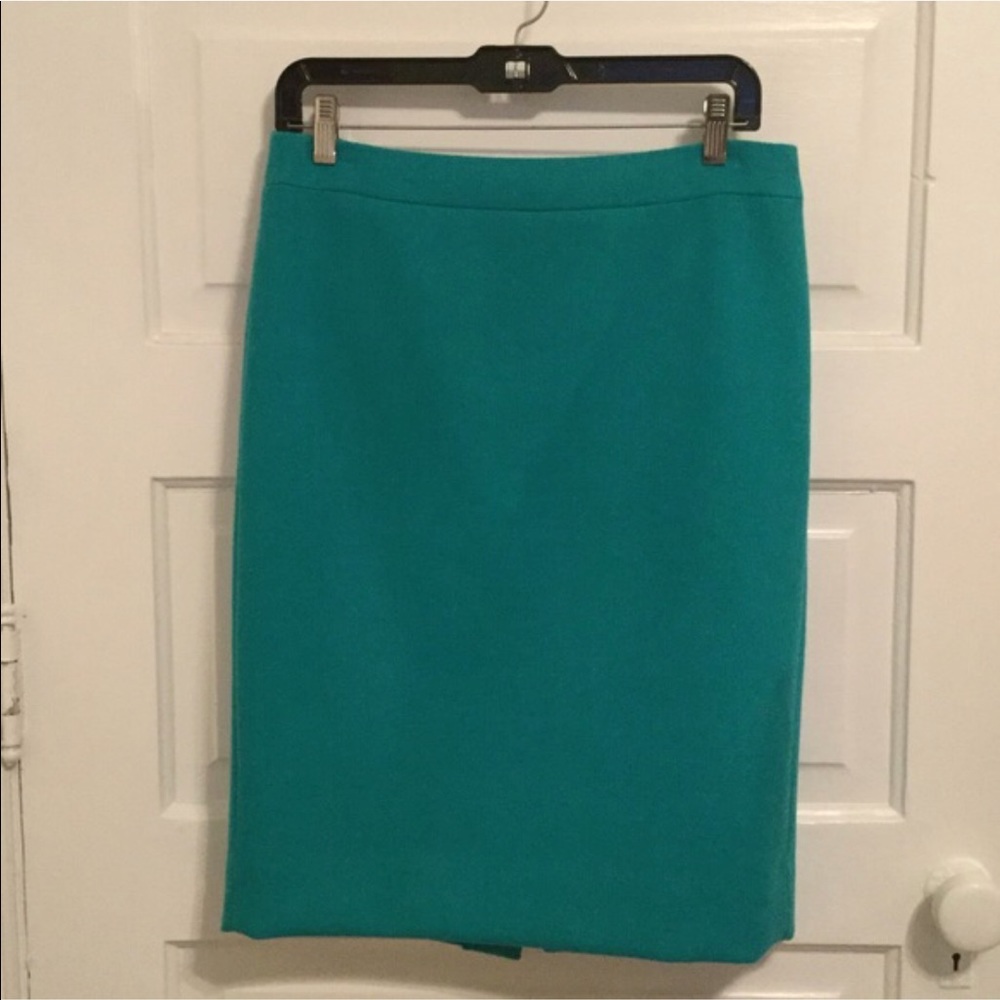 Jcrew No. 2 Wool Turquoise Pencil Skirt, 6